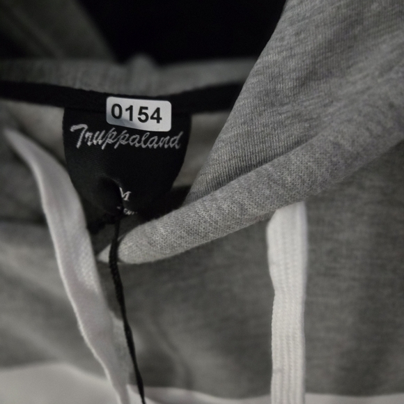 NWT sweatshirt w faux leather striped detail - Picture 3 of 6